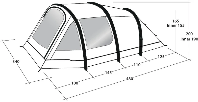 Outwell Starhill 5A Opblaasbare Tunneltent - 5 Persoons 20 Outwell Starhill 5A Opblaasbare Tunneltent - 5 Persoons - Afbeelding 19
