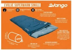 Vango Evolve Superwarm Slaapzak - Blauw -Bo-Camp Winkel 1900 1783 evolve superwarm single 1