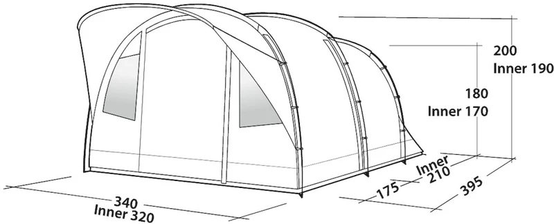 Easy Camp Edendale 600 Tunneltent 6 Persoons - Grijs 15 Easy Camp Edendale 600 Tunneltent 6 Persoons - Grijs - Afbeelding 13
