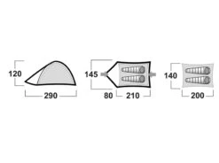 Husky Bizam Koepeltent - 2+ Persoons 21 Husky Bizam Koepeltent - 2+ Persoons -Bo-Camp Winkel bizam afmetingen
